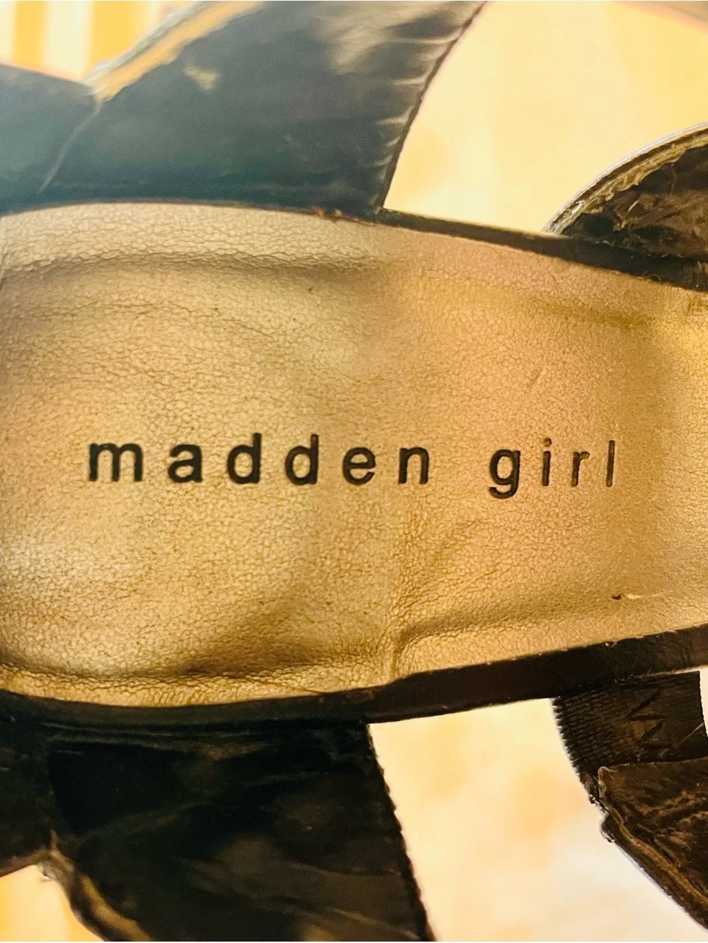 Madden Girl “Punkky” Black Studded Strappy High Heel Sandals